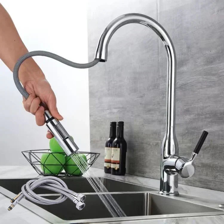 Product Image for Wasserhahn mit Ausziehbarer Handbrause – Flexibler Wasserhahn für Spülbecken, Hochdruck, Edelstahl, Leicht zu Reinigen, Perfekt für Moderne Küchen, 
