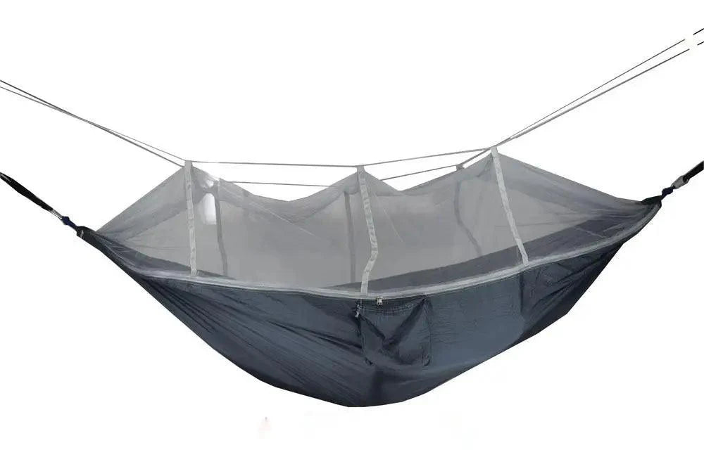 Product Image for Sandsberg | Buitensport Hangmat met Insectenbescherming - Lichtgewicht Draagbaar Hangbed voor Campingcomfort, Dondgrijs