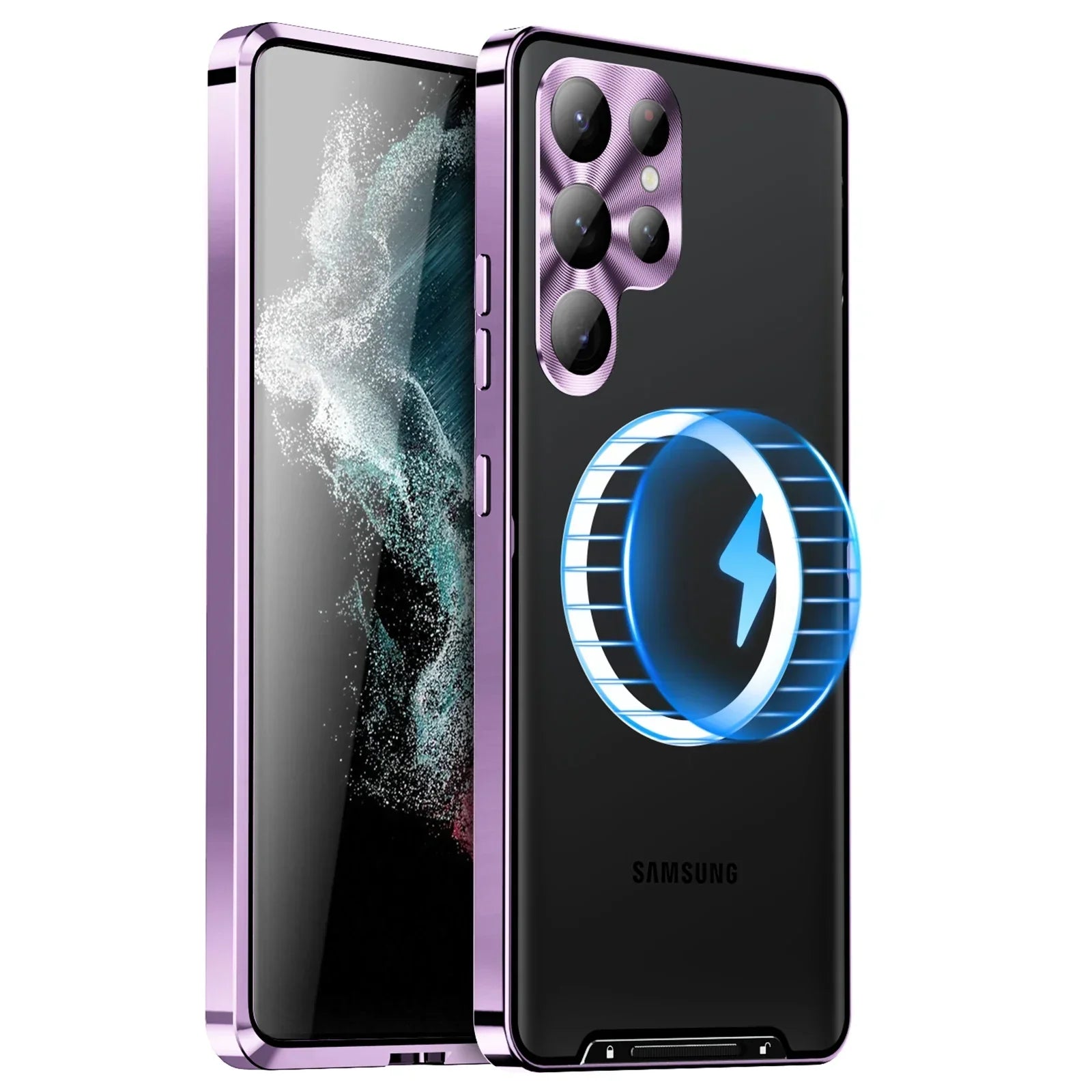 Product Image for Luxus Kameraobjektiv Schutz Metall Stoßfänger Mattet Hülle Für Galaxy S24/S23 Serie, Lila / Für S23