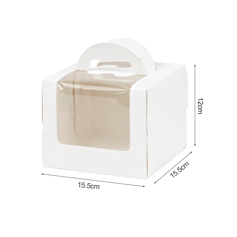Product Image for Sandsberg 5/10Stk Kuchenverpackungsbox mit Fenster Tragbare Papiergeschenkbox Hochzeitsgeburtstagsfeier Muffin Kuchen Dessertcontainer Babyparty, 