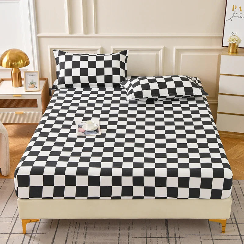 Product Image for SkinSoft | Spannbetttuch, Schwarz kariert / Single 90x200cm