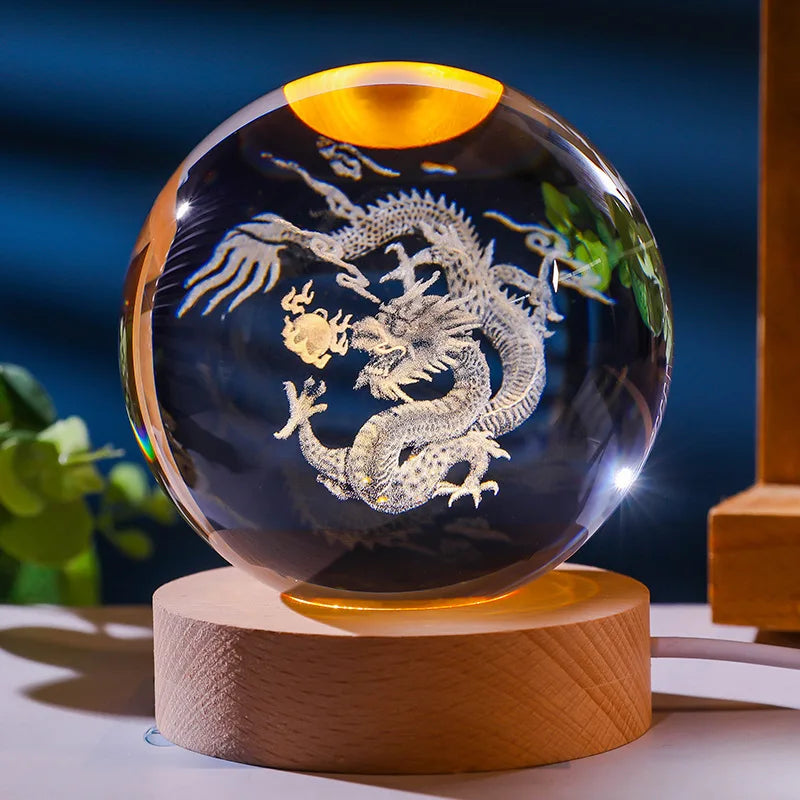 Product Image for Sandsberg | 12 Chinesisches Zodiac Kristallkugellicht, Drache / Weißes Licht