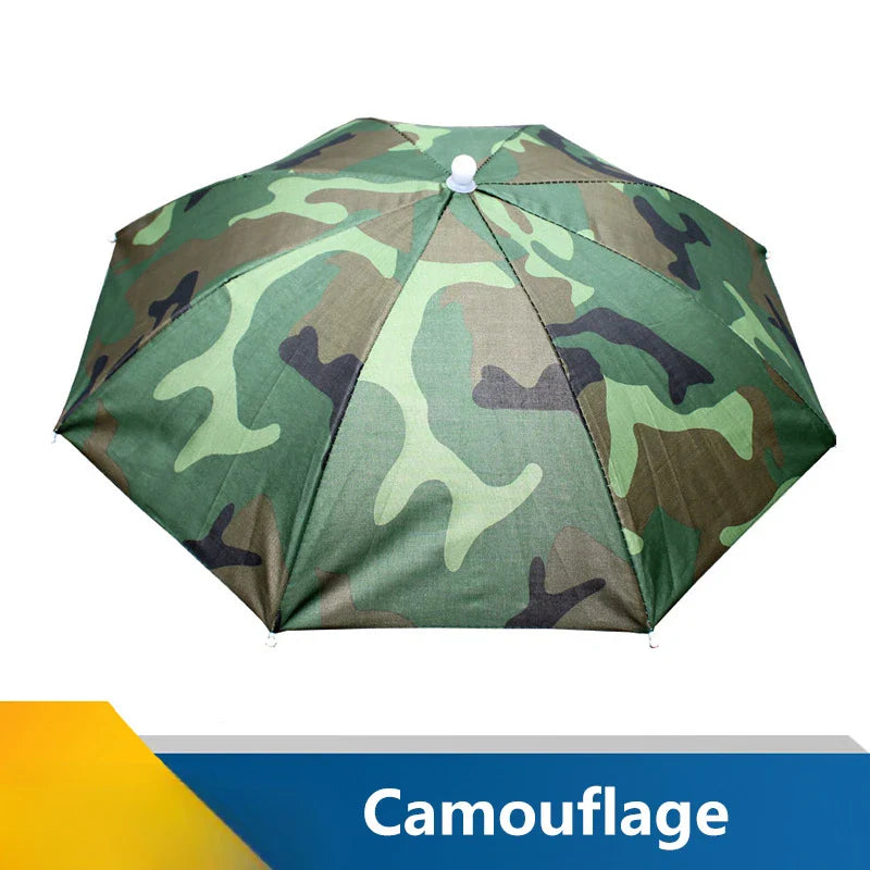Product Image for Sandsberg | Tragbarer Regenschirm-Hut Faltbar Outdoor Pesca Sonnenschutz Wasserdicht Camping Angeln Kopfbedeckung, Tarnung