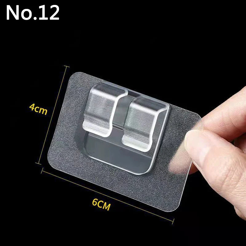Product Image for Starker, nicht markierender Klebe-Haken - Transparentes Wandregal-Montagebuckle ohne Durchstechen, nagelfreies Hilfspatch, NEIN.12 / 10PCS