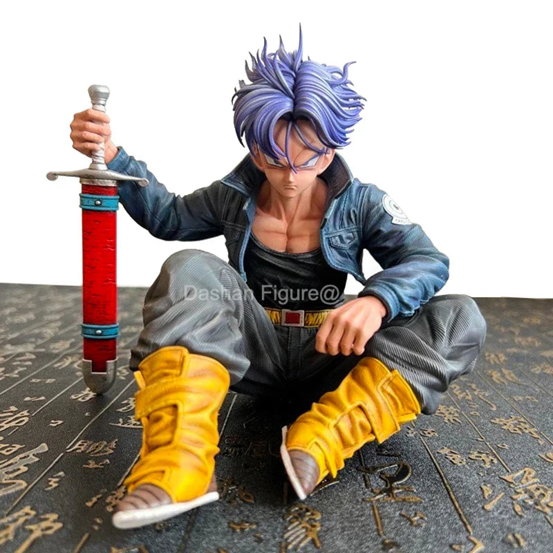 Product Image for GK Dragon Ball Trunks Actionfigur Statue 16 cm PVC Dekoobjekte Anime Super Saiyan im Sitzen Torankusu Figur Modellspielzeug, 16 cm Shorts