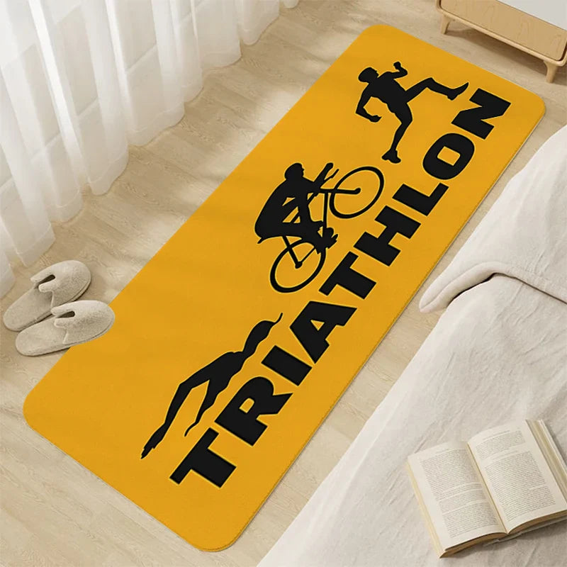 Product Image for Teppich für Schlafzimmer, Flanell, Triathlon, Wohnzimmer, Haus, Eingang, Boden, Fußmatte, weich, lustig, Fußmatte, rutschfest, für Küche und 