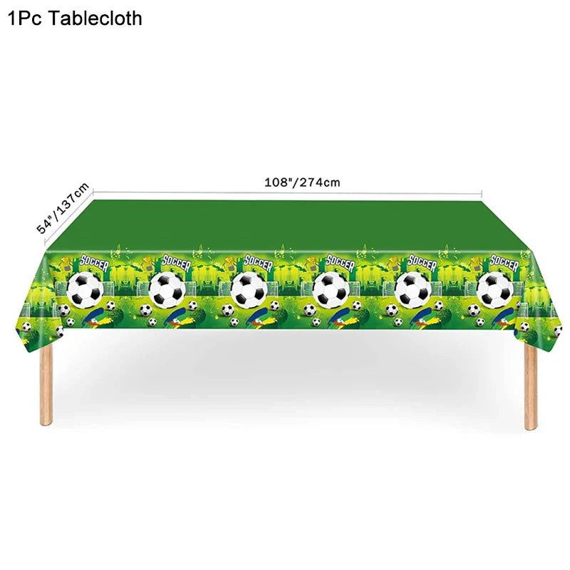 Product Image for Sandsberg Fußball Party Einweg-Tischgeschirr Papier Teller Becher Servietten Tischdecke Kinder Jungen Fußball Geburtstag Party Deko Supplies, 1 Stück 