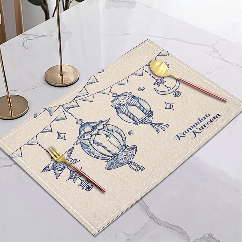 Product Image for Sandsberg 42x32cm Ramadan Leinen Platzdeckchen Eid Mubarak Tischornamente Muslim Islam Partyzubehör 2024 Ramadan Kareem Wohnkultur Geschenk, C