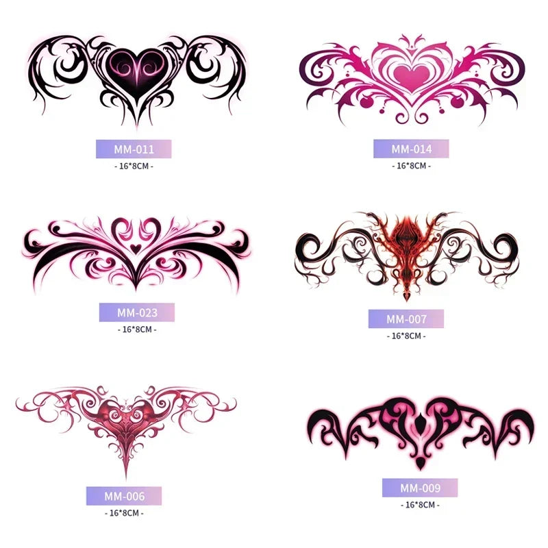 Product Image for Sandsberg | 6Teiliges Waterproof Tattoo Sticker Set Langanhaltendes Fake Tattoo Mädchen 3D Fake Sex Womb Tattoo für Frauen Temporär Abdomen섹스타투스티커 