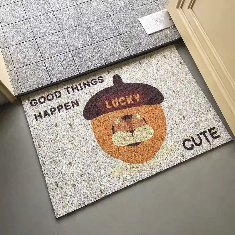 Product Image for Sandsberg | Süße PVC Eichhörnchen Fußmatte Schneidbar Cartoon Haus Eingang Willkommen Matte Teppich Anti Staub Pad Außen Ästhetisch Wohnraum Dekor, B 