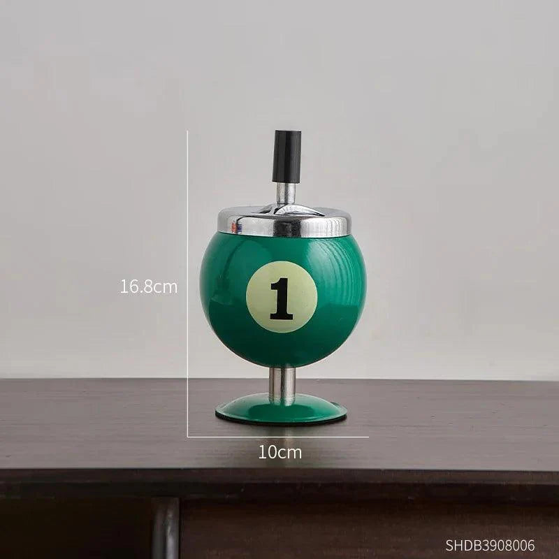 Product Image for Sandsberg | Schicker, von Billard inspirierter Metall-Aschenbecher - Stylisches Rauchzubehör und dekorativer Akzent für Zuhause und Büro, Stil E