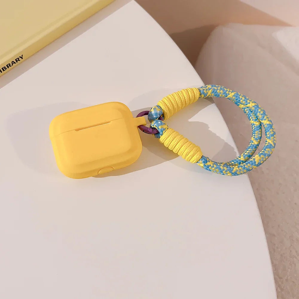 Product Image for Weiche Silikonhülle für Airpods mit Anti-Verlust Lanyard Kopfhörer Zubehör, Gelb