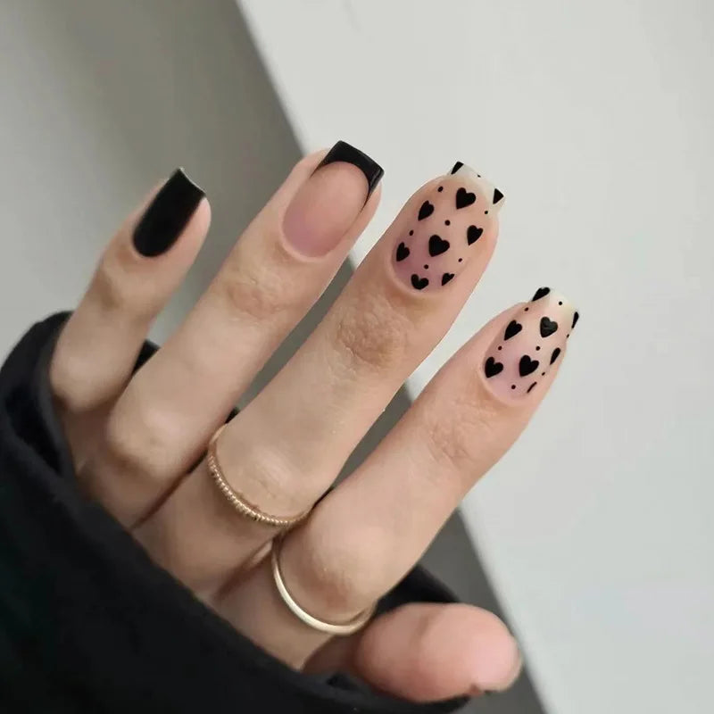 Product Image for Sandsberg | Rote Liebe Herz Französische Süße Nagelkunst Nude Pink Künstliche Nägel Abnehmbare Fertige Fingernägel Valentinstagsgeschenk Press-on 