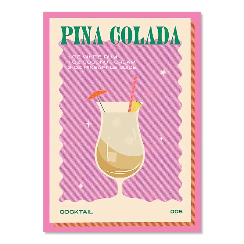 Product Image for Skandinavische einfache Wandkunst Cocktail Mojito Saft Getränke Leinwand Ölmalerei Poster Drucke Wohnen Schlafzimmer Wohnzimmer Dekoration, AHP0308-9 