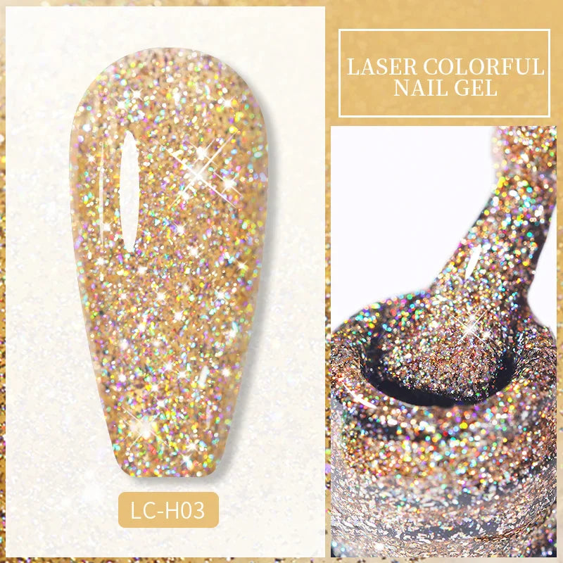 Product Image for Sandsberg |7ml Glitzer Gel Nagellack Semi Permanent Pailletten Soak Off UV Gel Bunte DIY Nagel Kunstlacke, LC-H03