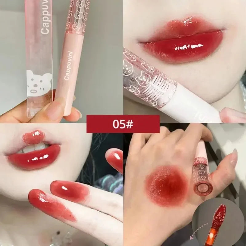 Product Image for Sandsberg | Kirsche Pink Lippen Plumper Gloss Kristall Gelee Öl Lippenfarbe Koreanisch Langanhaltend Wasserfest Lippenstift Lippen Plumper Flüssig 