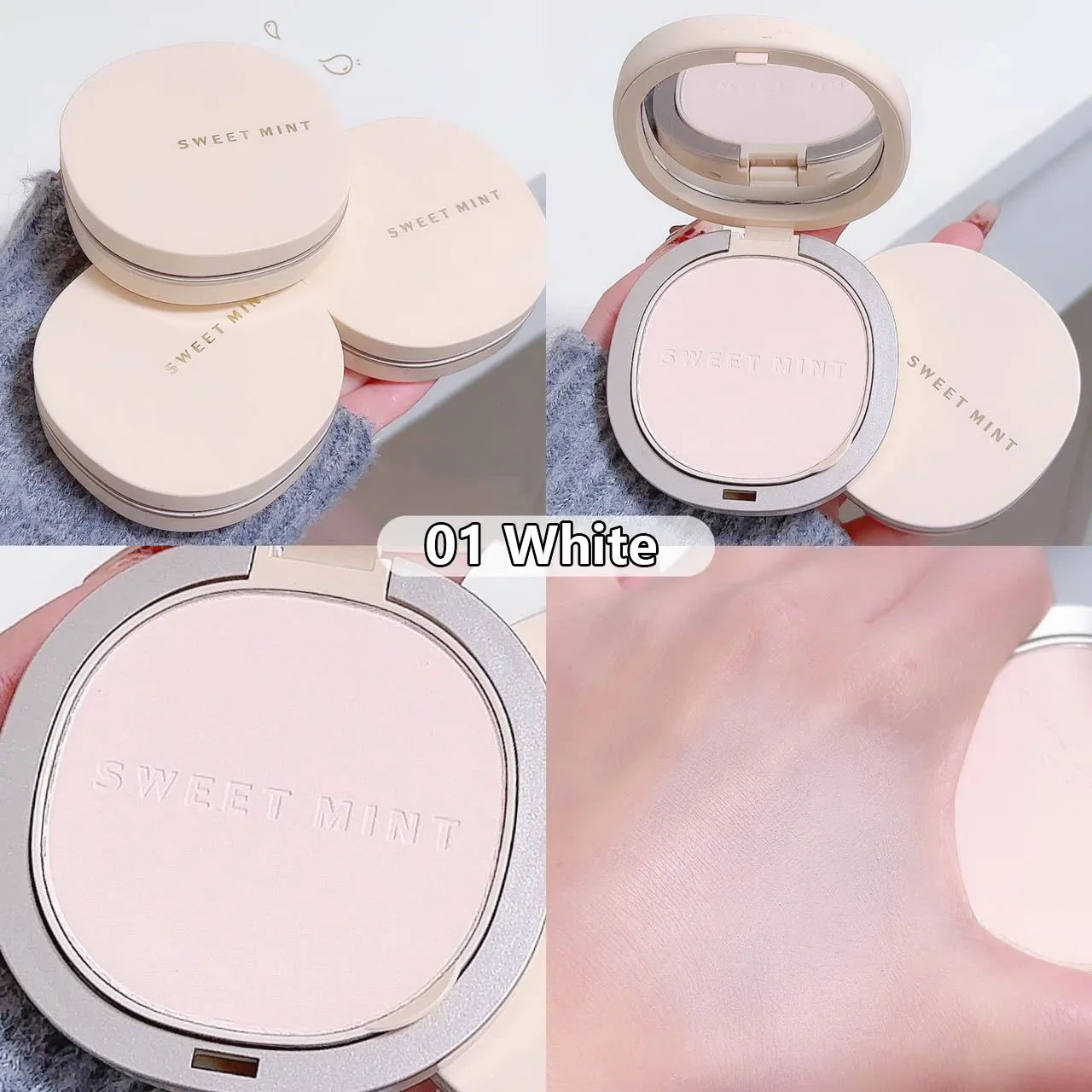 Product Image for Sandsberg | Gepresstes Puder Transparent Weiß Aufhellend Öl Kontrolle Wasserfest Concealer Langanhaltendes Natürliches Gesichtsmakeup Fixierpuder 