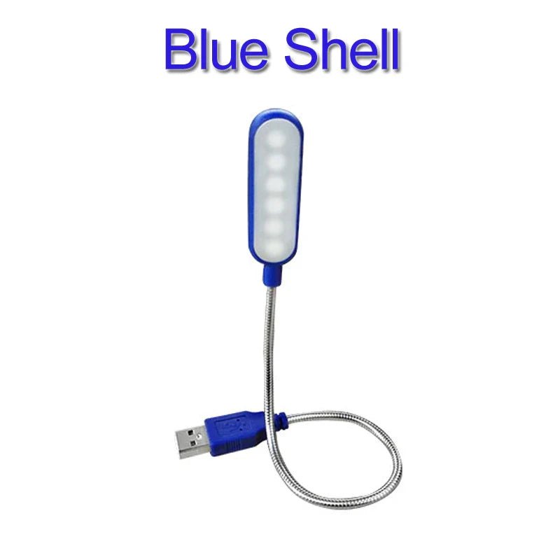 Product Image for USB LED Mini Buchlicht - Flexible 6 LEDs für Power Bank, Laptop, Notebook, PC, blaue Muschel