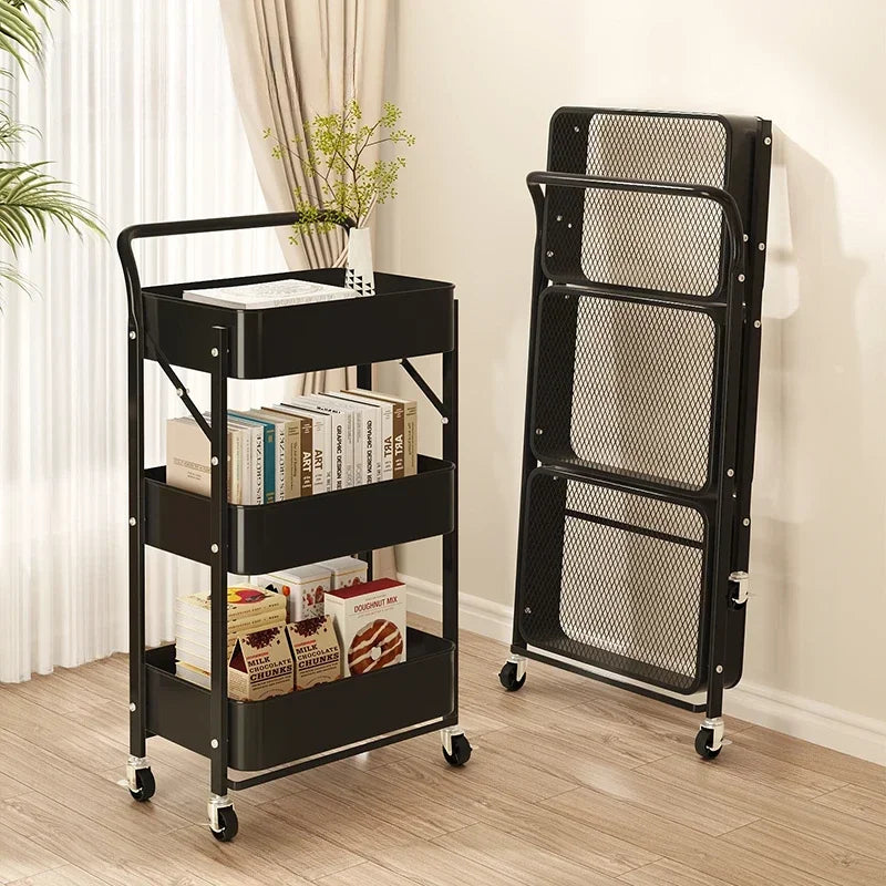 Product Image for Sandsberg | Trolley Aufbewahrungsregal mehrschichtig stehend Gemüseorganisator haushaltsbewegliches und faltbares kleines Wagen-Aufbewahrungsregal, 