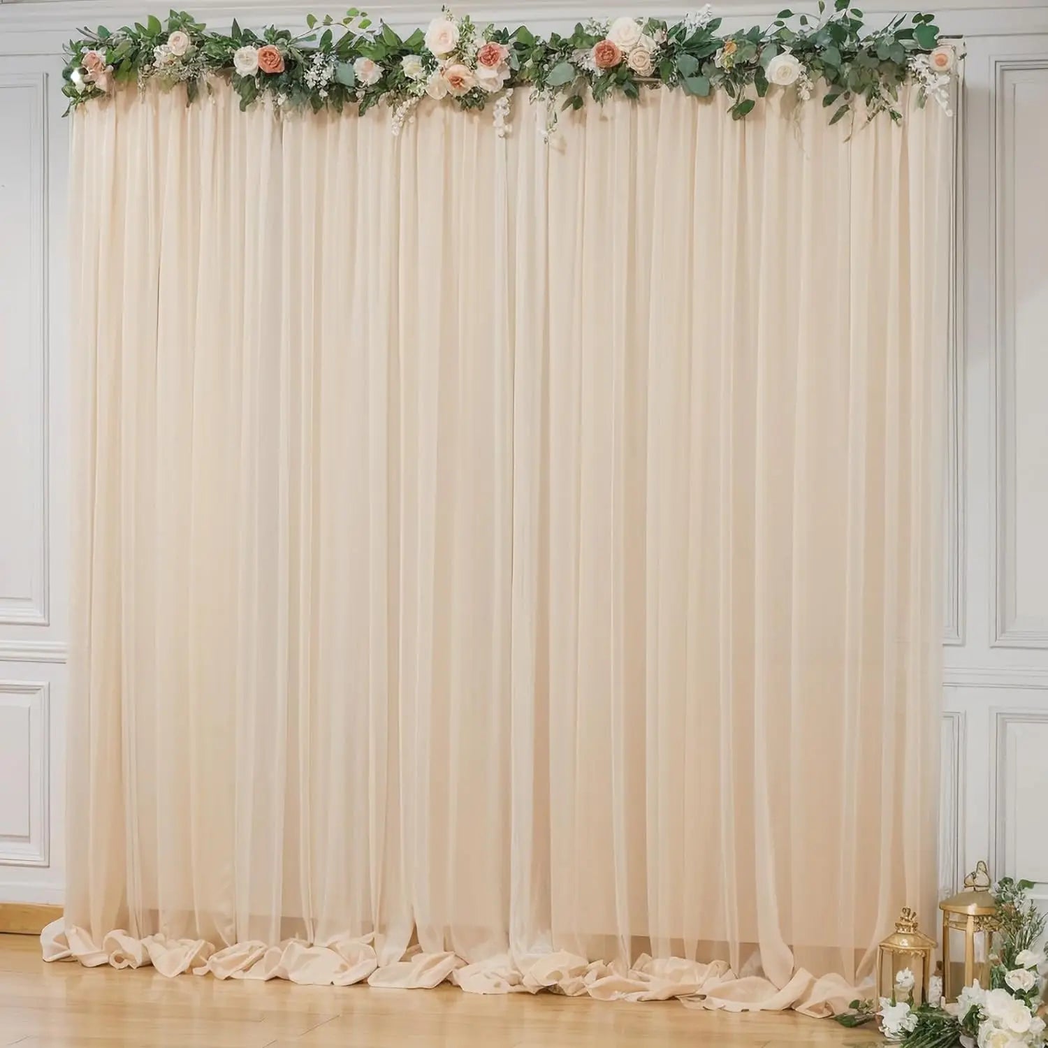 Product Image for Sandsberg 1PC Salbeigrün Chiffon Hintergrundvorhänge, Durchsichtiger Stoff Hintergrund Drapes für Brautdusche Hochzeitsbogen Party Dekoration, 1PC 