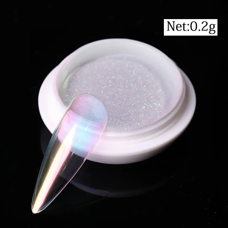 Product Image for Sandsberg | Aurora Pearl White Nails Glitter Dust Chrome Gradient Rubbing on Powder Mirror Reflective Magnetic Pigment Nagelkunst Dekorationen, 52806