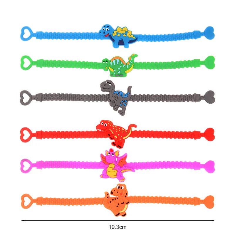 Product Image for Sandsberg 6 Stück Dinosaurier Party Gummi Armreifen Ringe Kinder Jungen Dschungel Dino Thema Geburtstagsparty Dekoration Geschenke für Gäste, 6 Stück 