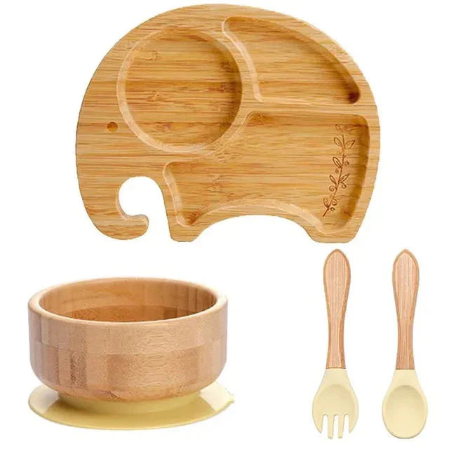 Product Image for Sandsberg | Kinder Besteckset mit Saugnapf - EcoFeast, Elefant Gelb