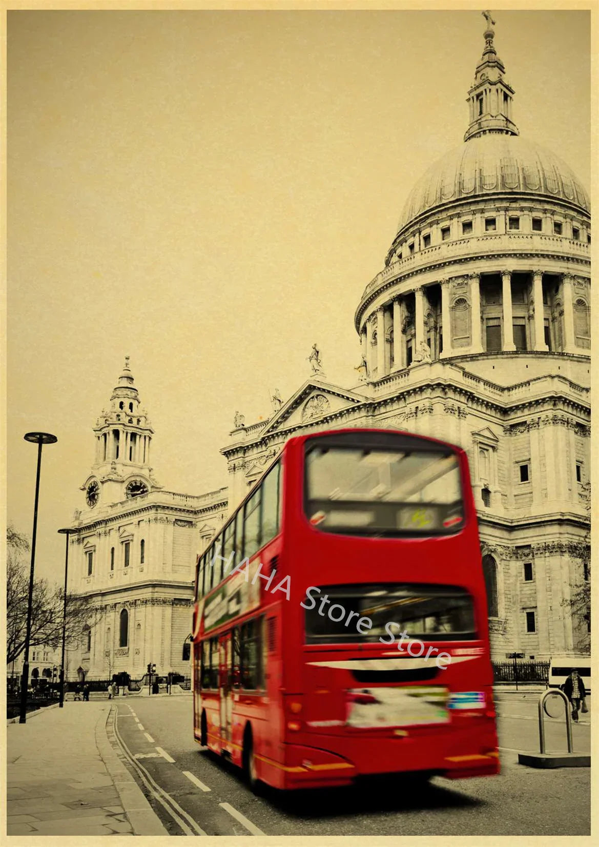 Product Image for Vintage Poster London Street Rote Telefonzelle Wandbilder Wohnzimmer Zuhause Dekoratives Gemälde Tapete Wand, 9 / A3
