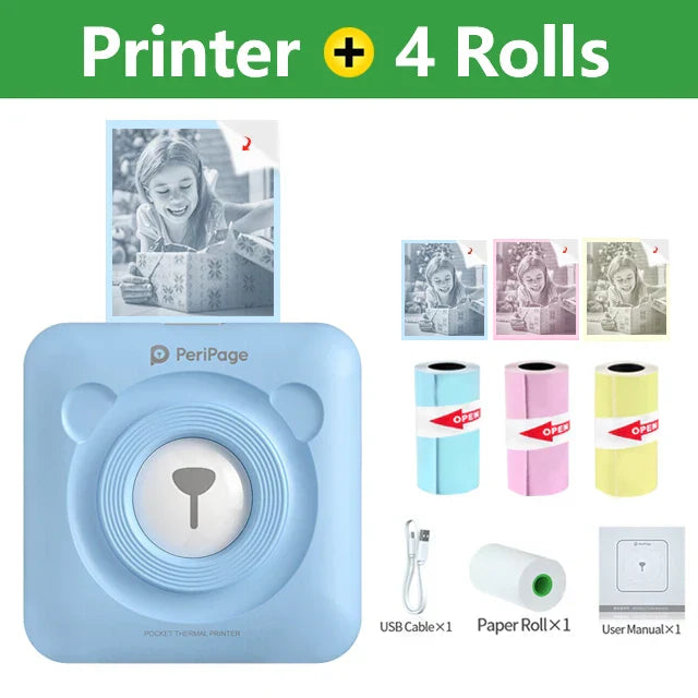 Product Image for Tragbare Photo- und Etikettendrucker PeriPage A6 - Thermo Selbstklebender Drucker für Etiketten und Aufkleber, Kompatibel mit Mobile, B Füge 3R 