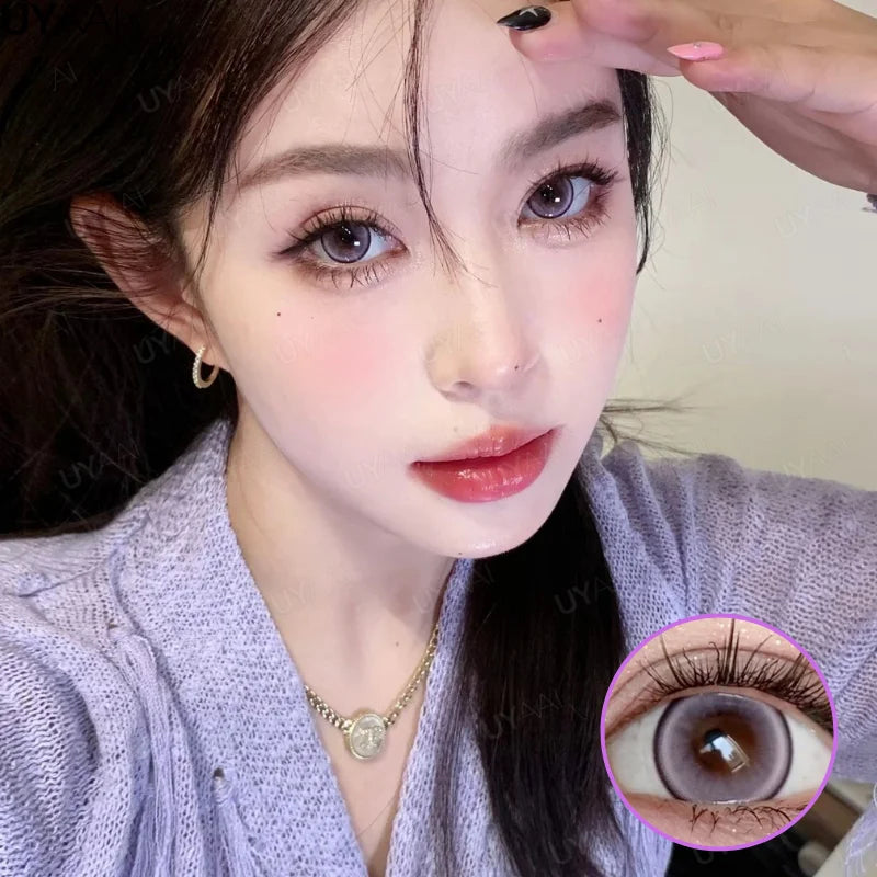 Product Image for Sandsberg | 1 Paar Farbige Linsen Big Eye Natürliche Farbige Kontaktlinsen Korea Blaue Augen Kontaktlinsen Lila Graduierte Linsen Pink Anime Linse, 