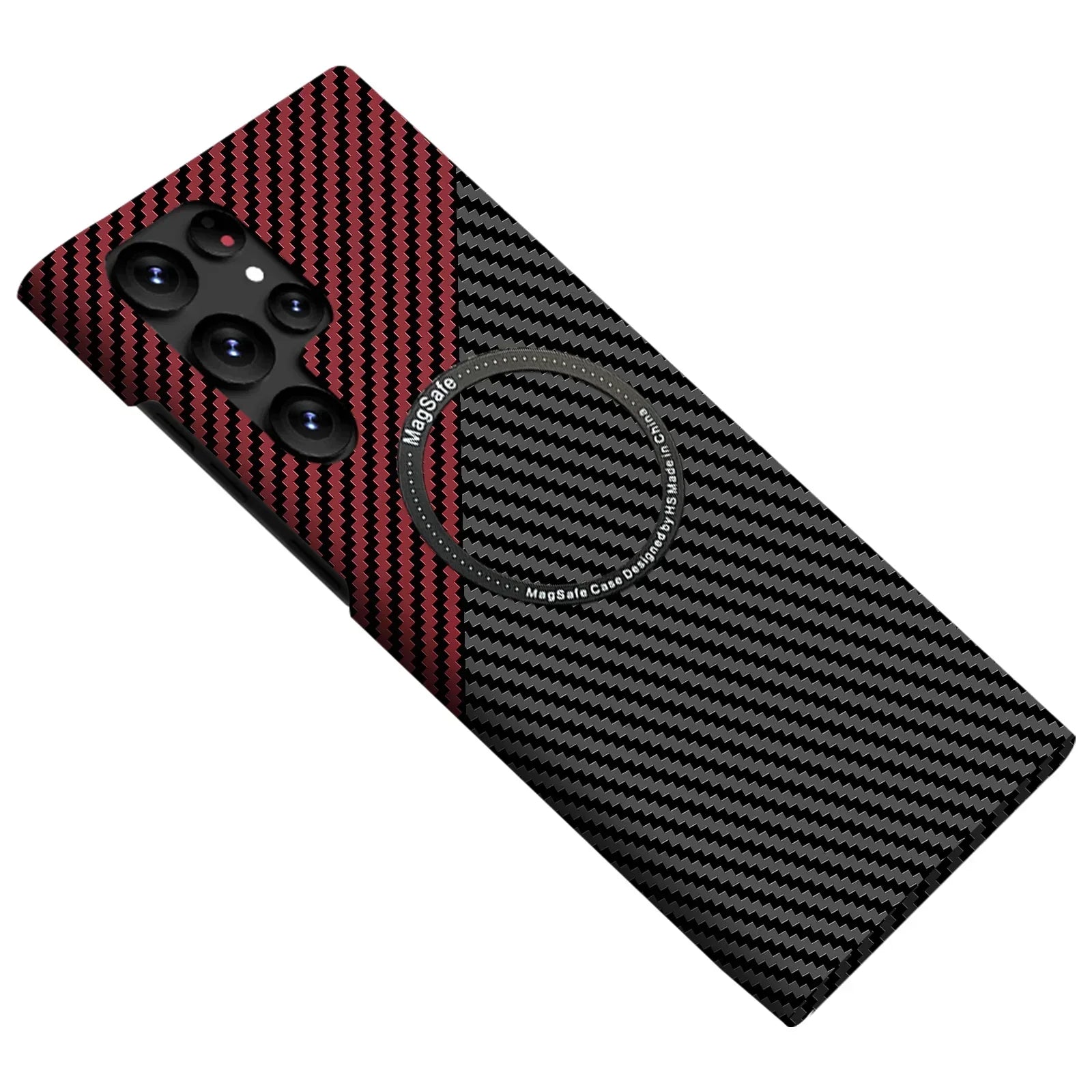 Product Image for Ultra Slim Kontrastfarbe Kohlefasertextur TPU-Hülle für Samsung Galaxy S24-S23 Serie, rot schwarz / samsung S24 plus