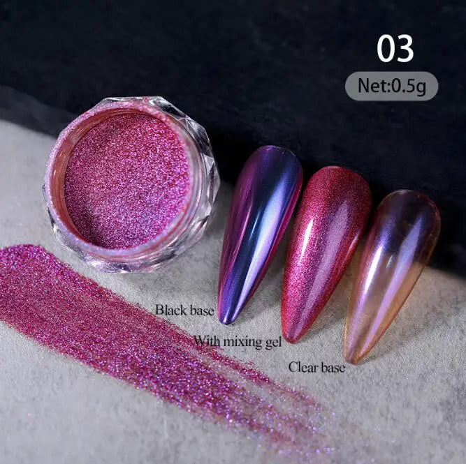 Product Image for Sandsberg |1Jar Aurora Chameleon Schneeflocke Ultra-Dünn Iridescent Nagelsequins Holographisch Opal Lidschatten Eis Glitter Nagel Chameleon Flakes, 