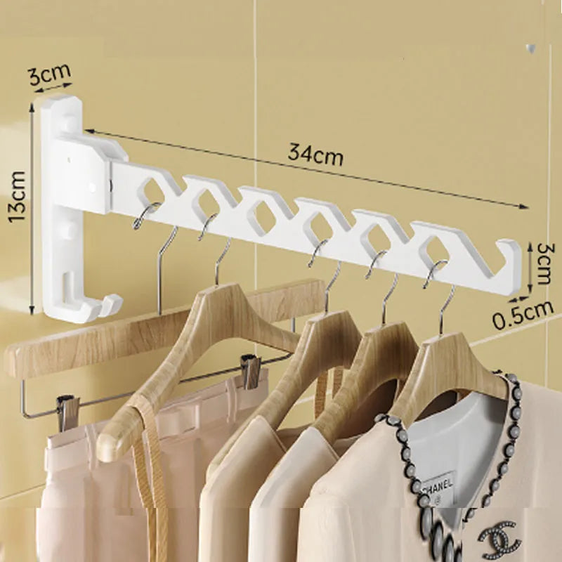 Product Image for Verstellbares Wandmontiertes Kleidertrockengestell - Zusammenklappbarer Kleider- und Kleidung Organizer mit hochbelastbarem Design, weiß