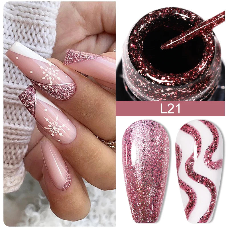 Product Image for Sandsberg |5ml Farbenfroh Reflektierendes Liner Gel Nagellack Super Helle Malerei Glitter Gel Graffiti Streifen Design Lack Maniküre, 21