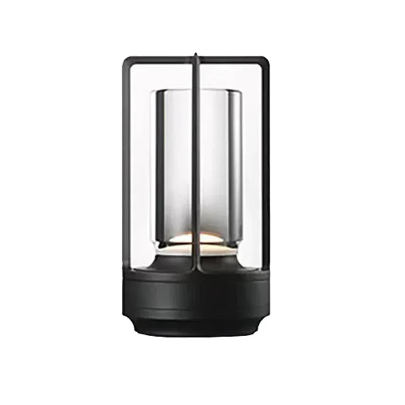 Product Image for Wiederaufladbare kabellose Tischlampe mit Kristallglas - Tragbare LED-Leuchte für Innen- und Außenbereiche, Schwarz