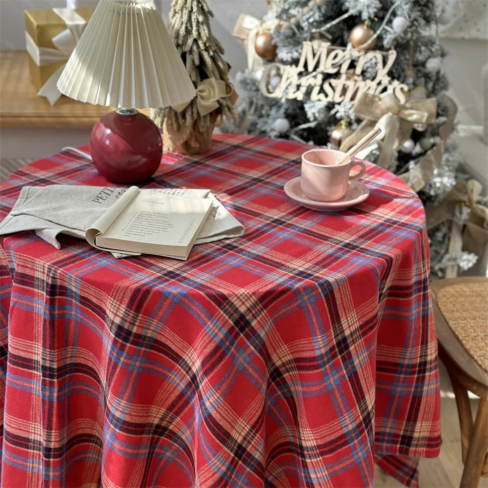 Product Image for Sandsberg Weihnachtsplüsch Tischdecke Baumwolle Tischdecke Vintage Esstischabdeckung für Abendessen Tisch Party Geburtstag Weihnachtsdekoration, 