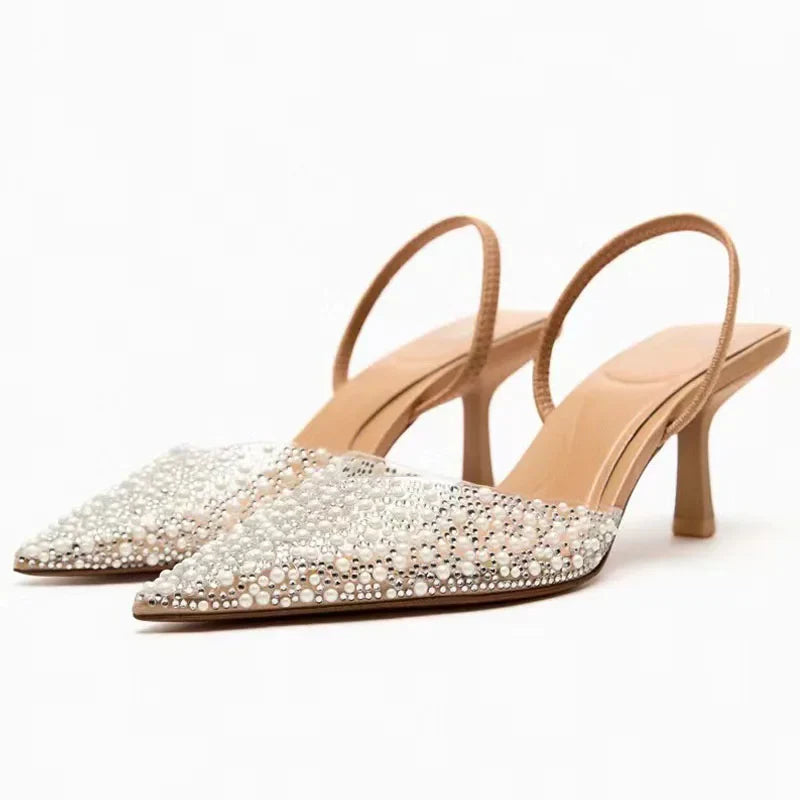 Product Image for Sommer Strass Frauen Sandalen Schuhe für Damen Pumps Elegante Offene Zehen Absatzschuhe, 3 / 39