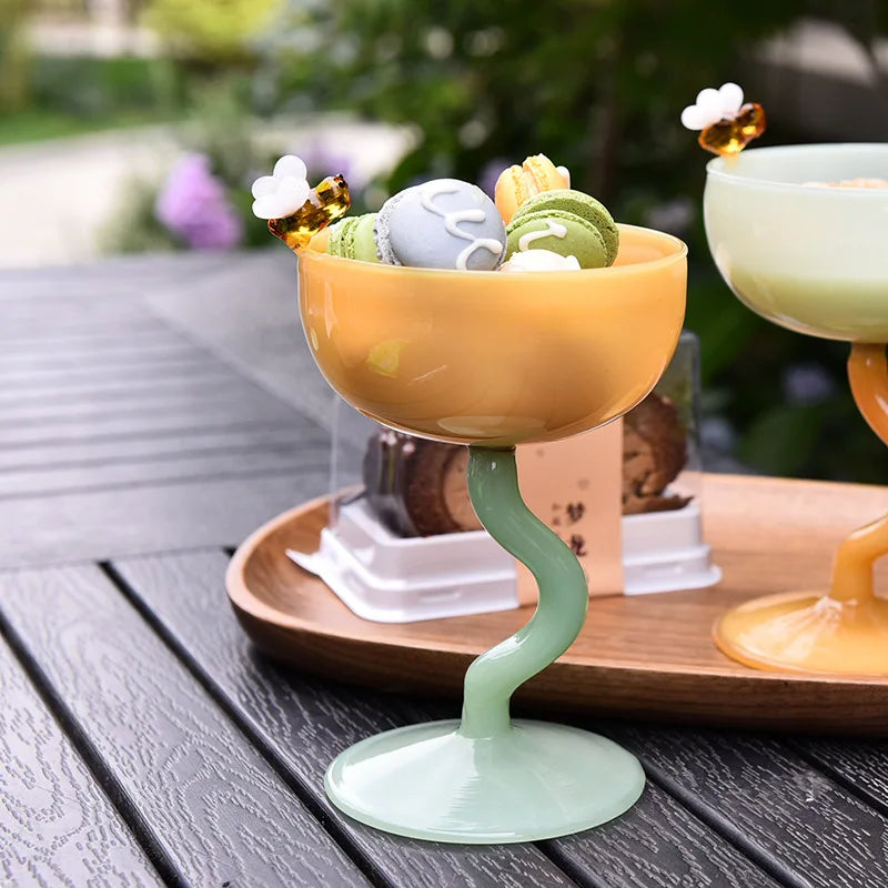 Product Image for Sandsberg | unregelmäßiger Bleiglasbecher Hochborosilikat Getränk kochendes Wasser Glas Cocktail Champagnerbecher Tassen Eiscreme Milchshake Becher, 