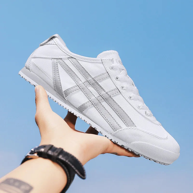 Product Image for Vintage Herren Grün Sneakers Trendy Designer Sportschuhe Unisex Atmungsaktive Training Basket Homme, dunkel weiß silber / 44