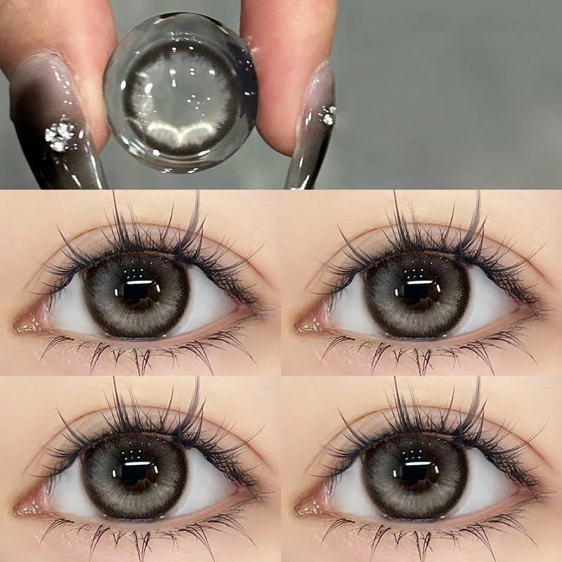 Product Image for Sandsberg | 2Stk Natürliche Augen Schwarze Kontaktlinsen für Augen mit Myopie Rezept Kreis Weiche Farbige Große Durchmesser 14,5mm Linse, Schwarzer 