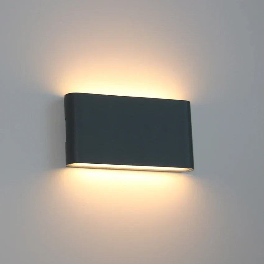 Product Image for Wetterfeste LED-Wandlampe, robuste dekorative Wandlampe für Innen- und Außenbereiche, 12W Schwarz / Cool Weiß (5500-7000K)