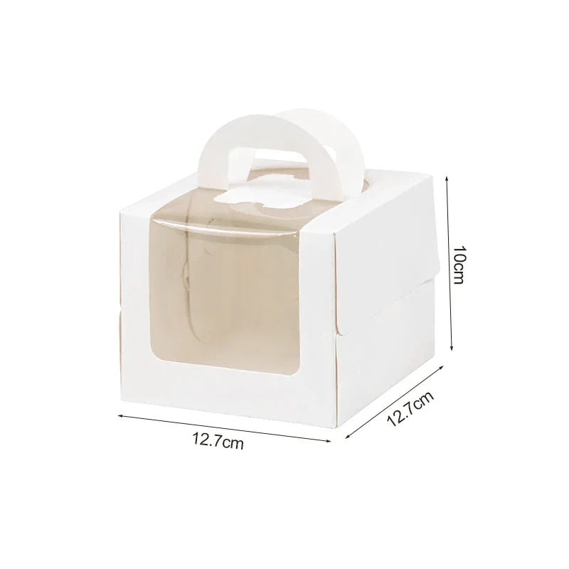 Product Image for Sandsberg 5/10Stk Kuchenverpackungsbox mit Fenster Tragbare Papiergeschenkbox Hochzeitsgeburtstagsfeier Muffin Kuchen Dessertcontainer Babyparty, 