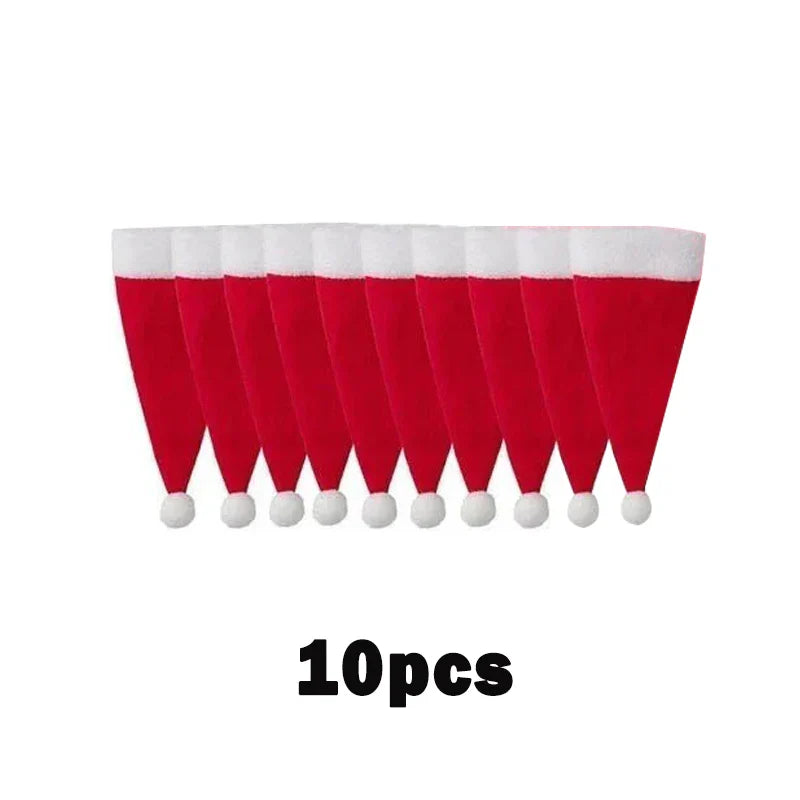 Product Image for Sandsberg Frohe Weihnachten Weihnachtsgeschirr Beutelhalter Weihnachtsmütze Gabel Messer Besteckbeutel Weihnachtsdekoration für Zuhause, 10 Stück