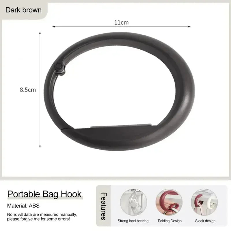Product Image for Tragbarer Taschenhaken - Zusammenklappbarer Tischhaken für Bürodeko, Plastikhaken für die Tischseite für Handtaschen, Reisegepäck-Organizer-