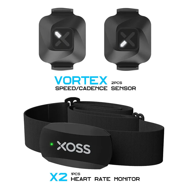Product Image for XOSS Vortex Geschwindigkeit & Trittfrequenzsensor X2 mit Herzfrequenzmonitor S1 - Fahrradcomputer GPS Halterung für GARMIN, iGPSPORT, BSC100s, Bryton 