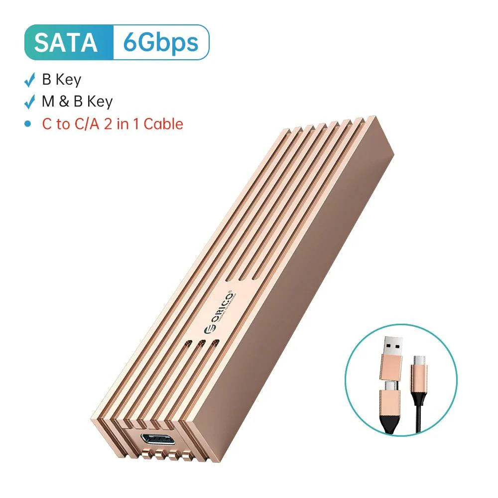 Product Image for Sandsberg | Next-Gen USB4 NVMe M.2 SSD Gehäuse - Entfesseln Sie blitzschnelle Datenübertragungen, SATA-6Gbps-Gold / HK