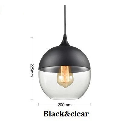 Product Image for Vintage Glass Pendant Light – Art Deco Pendelleuchte für Küche, Café, Restaurant und Schlafzimmer Dekor, Ein schwarzes Klar