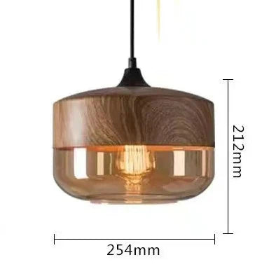 Product Image for Vintage Glass Pendant Light – Art Deco Pendelleuchte für Küche, Café, Restaurant und Schlafzimmer Dekor, B Holz Bernstein