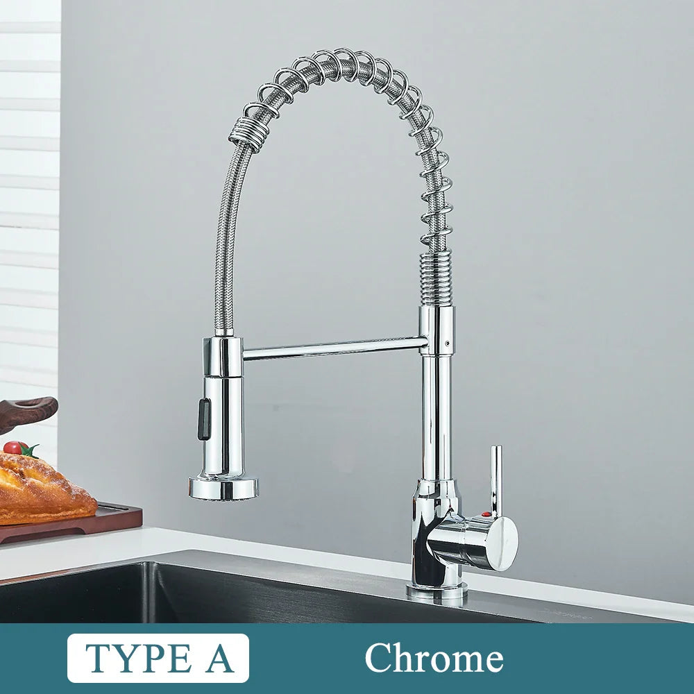 Product Image for Sandsberg | Matte Black Küchen-Spültischarmatur Einhebel Feder heiß- und kaltwasser Auslaufmontage Badezimmer Chrom Küchenkran, Chrome / Polen