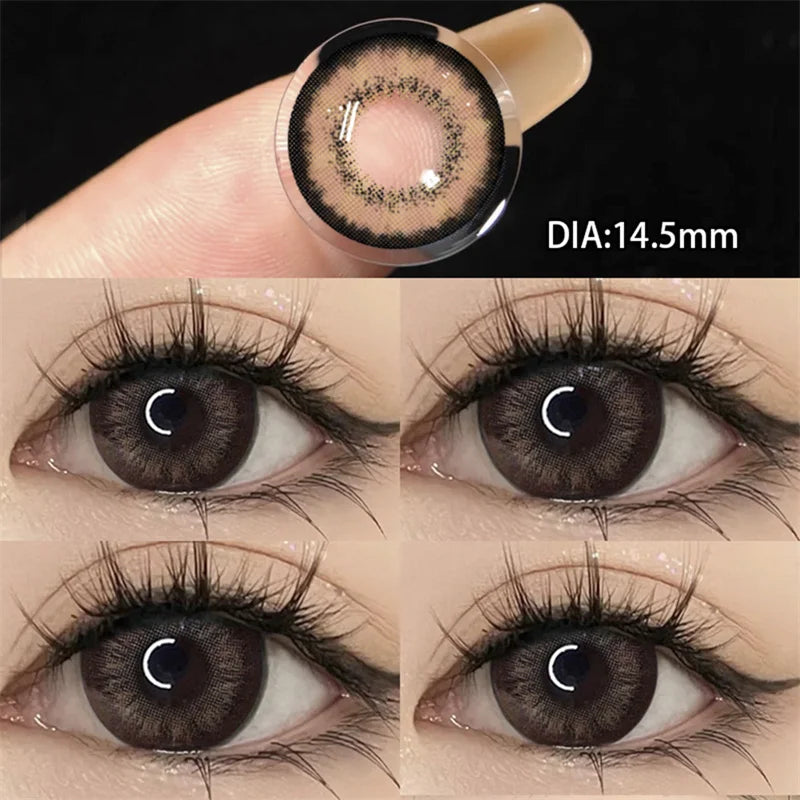 Product Image for Sandsberg | 1 Paar natürliche Kontaktlinsen für Augen Myopie Verschreibung Mode Augen rund weiche Linse Student Farb Kosmetik, Lota Braun / -7